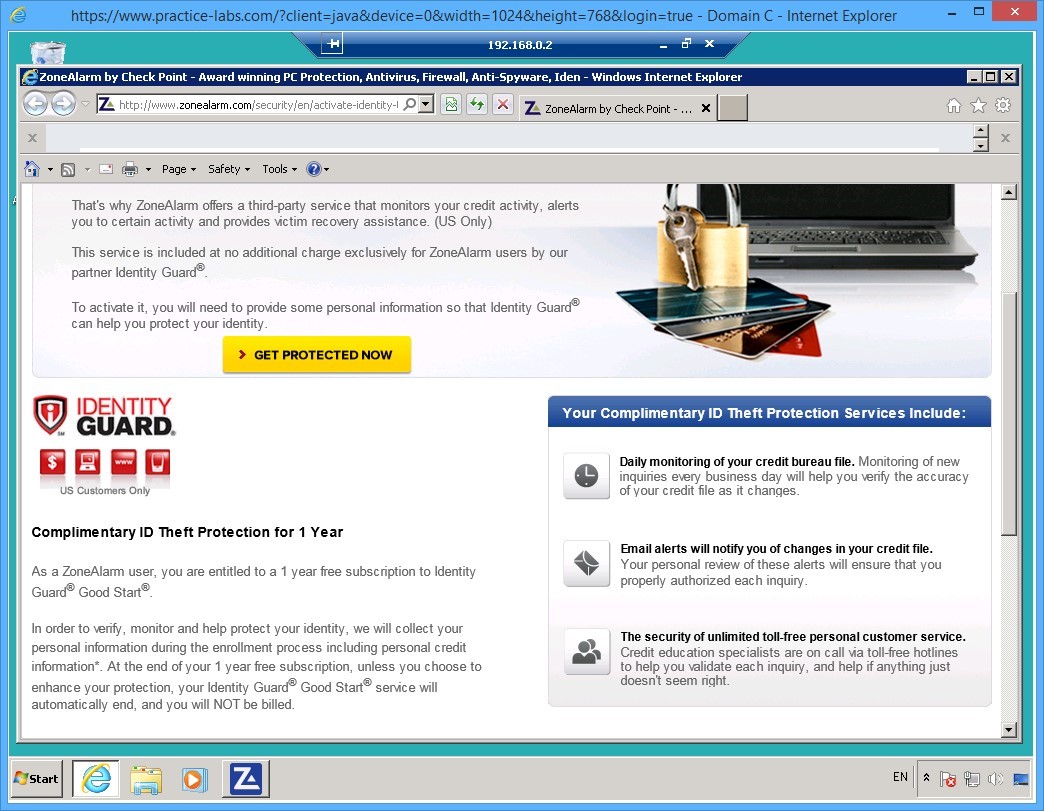 Practice Labs screenshot.